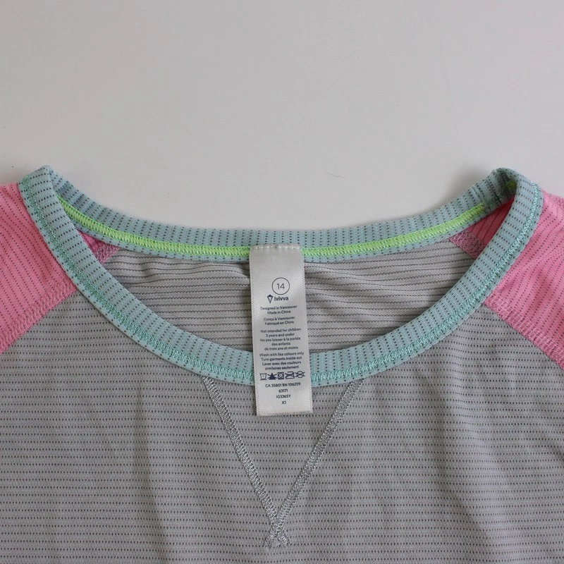Ivivva Girls' Gray and Pink Swim Shirt Peace Love Sandy Feet Size 14 - Image 3 of 4