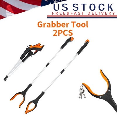 2PCS Heavy Grabber Tool Industrial Pick Up Stick Hand Grip Reach Trash Reacher