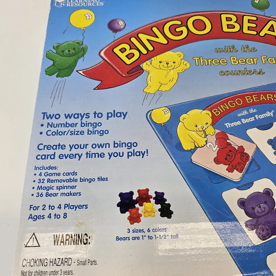 Bingo Bears Game Learning Resources Ages 4-8  2-4 Players Complete - Image 3 of 4