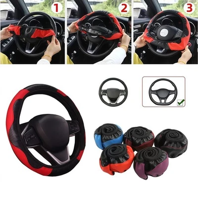 Cubierta del volante protector del volante protección del volante coche cubierta del volante PU CUERO universal - Imagen 1 de 4
