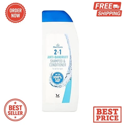 BRANDED Morrisons Anti-Dandruff Shampoo &Conditioner 2in1 Classic 500ml -UK Fast Delivey