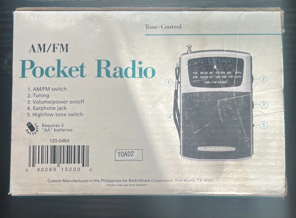Vintage RADIO SHACK AM/FM Black Portable Pocket Radio 12-464 | eBay