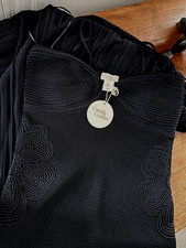 Camila Coelho S Black Embroidered knit combination Sleeveless Fitt &flare Maxi