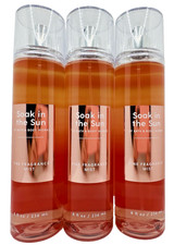 Bath  Body Works Soak In The Sun Fine Fragrance Mist 8 Oz x3 SEALED 