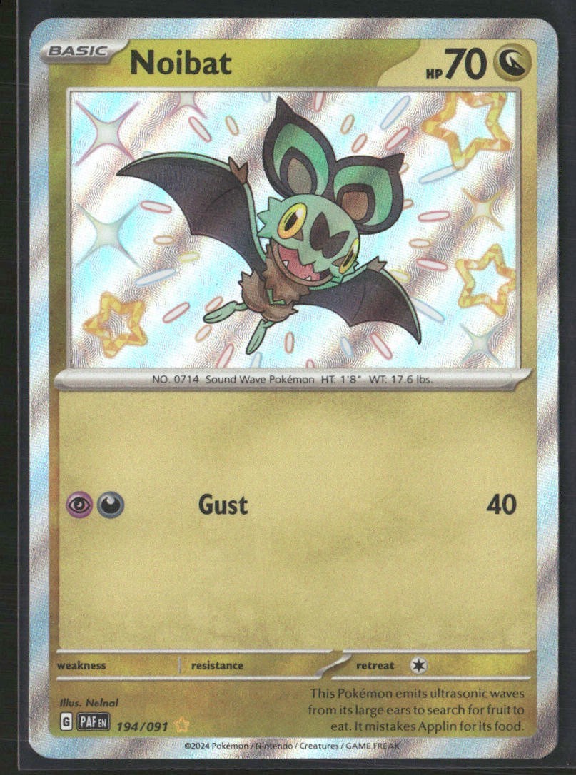 Noibat 194/091 Shiny - Pokemon TCG Paldean Fates 2024 NM