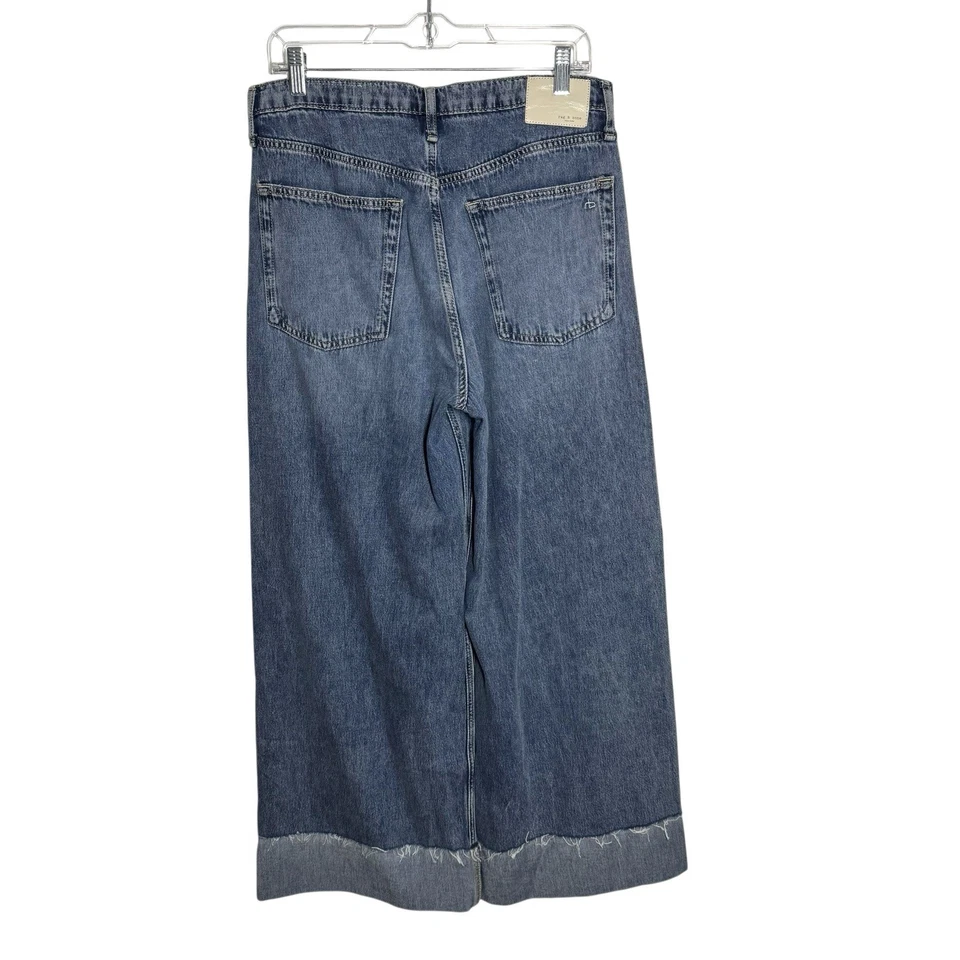 Rag & Bone Jeans Womens Size 30 Sofie High Rise Ultra Wide Crop Color Pebble - Image 3 of 4