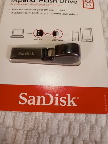 SANDISK iXPAND FLASH DRIVE LUXE iPHONE iPAD USB 3.0 64 GB BRAND NEW SEALED! - Afbeelding 3 van 8
