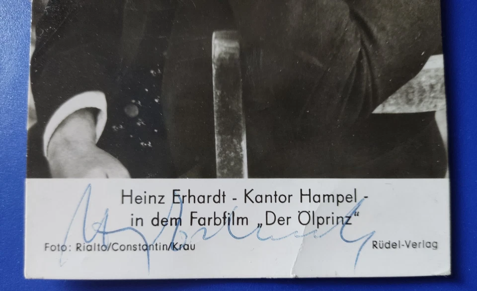 Heinz Erhardt Rüdel Autogramm Karl May Winnetou Der Ölprinz 1965 sehr selten - Bild 3 von 3