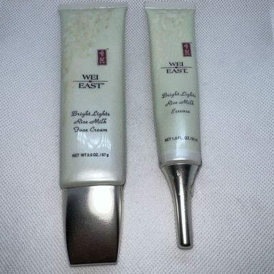Wei East Bright Lights Rice Milk Essence 1 oz/Face Cream 2 oz-NOS