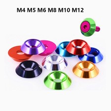 M4 M5 M6 M8M10M12 Countersunk Head Bolts Washers Gasket Anodised Aluminium Alloy