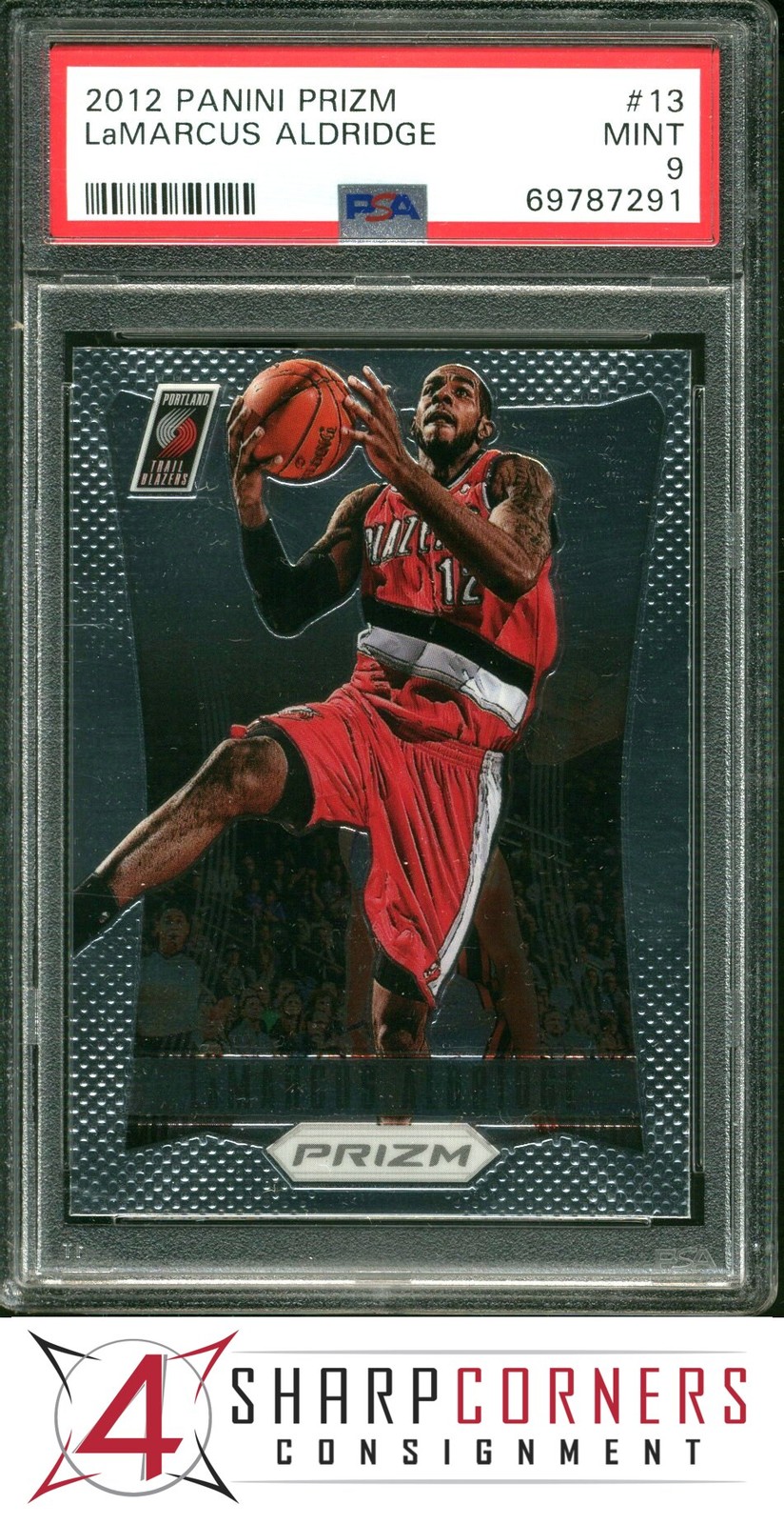 2012 PANINI PRIZM #13 LaMARCUS ALDRIDGE TRAIL BLAZERS PSA 9