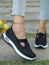Women  s Slip-On Knit Sneakers   Lightweight, Breathable Soft Sole Casual Shoes