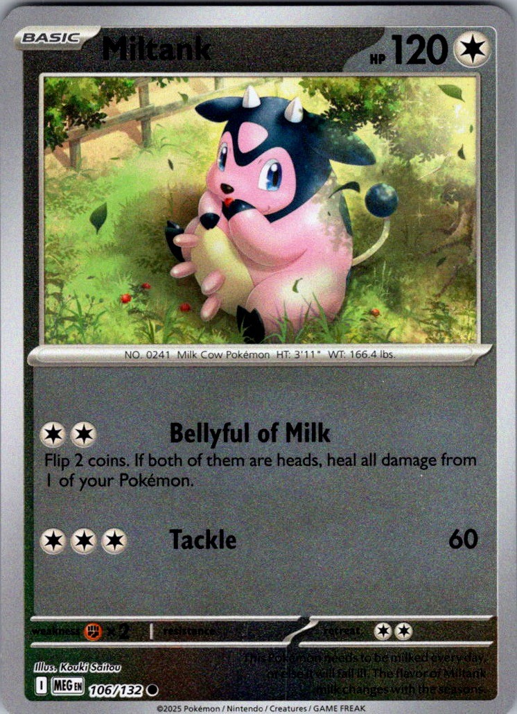 Miltank - Rev-Holo ME01: Mega Evolution 106/132 - NM MEG Minty Single