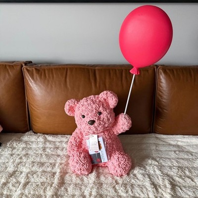 Cracker Barrel 27'' Rose Teddy Bear Balloon Lighted Blow Mold Valentine NEW