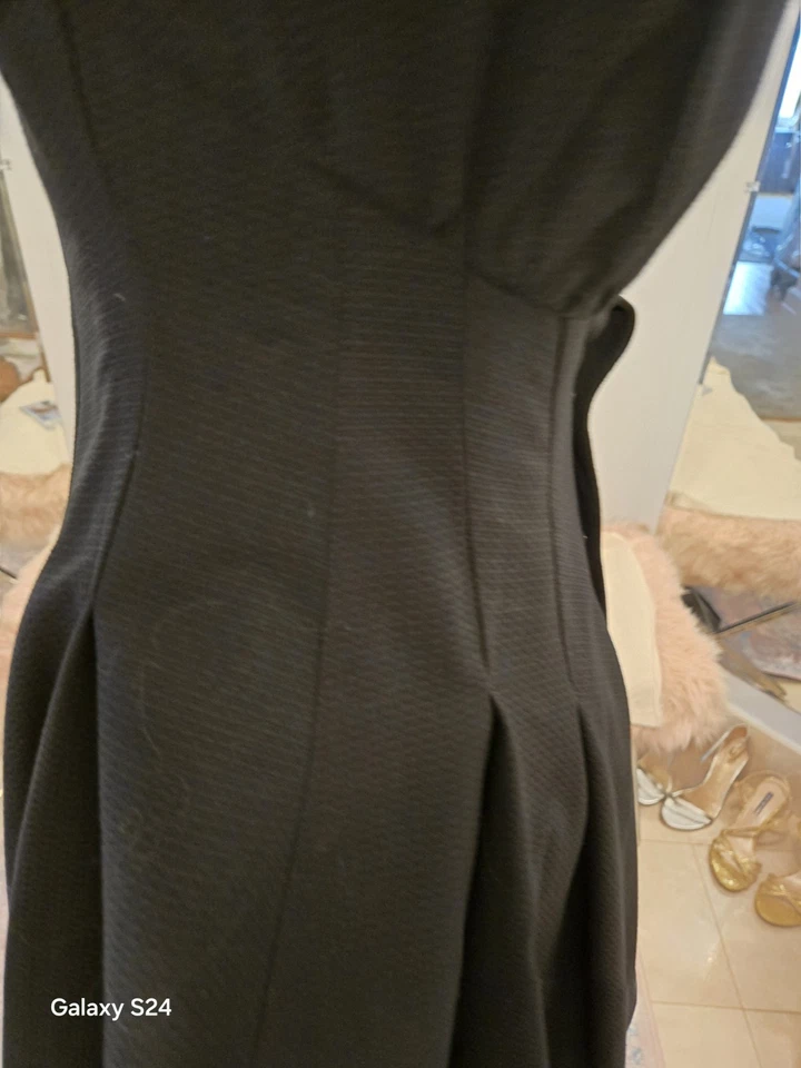 Vestido Thierry Mugler Algodón Piqué Negro Bebé Muñeca Talla 36 Foto 3 de 4