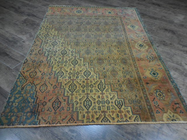 Geometric Turkish Vintage Rug,Turkish HandMade Anatolian Tribal Rug 3.10x5.4 Ft