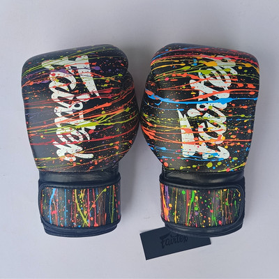 Fairtex BGV14 Black Painter Boxing Gloves 12 oz Microfiber Muay Thai MMA Trainin