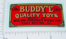 Buddy L Pre-War Floor Plate Replacement Sticker BL-127