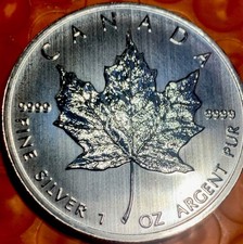2013 5 Silver Canadian Maple Leaf Coin 1 oz. 0.9999 SILVER BU 1