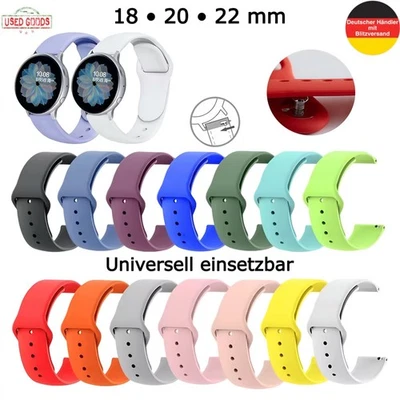 Uhrenarmband Silikon Universell 18 20 22 mm Armband Ersatzband Band Watch Uhr - Bild 1 von 4