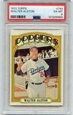 1972 TOPPS BASEBALL HI #749 WALTER ALSTON, LOS ANGELES DODGERS - PSA 6 (09464)