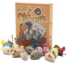 Fashion's Talk Mouse Cat Toys Soft Plush 32-Pack Catnip Mice, Multicolor