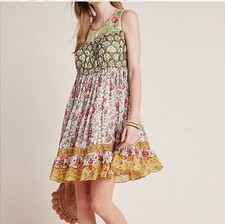 Anthropologie - Tanvi Kedia • Embroidered Floral Dress Boho Style Women's...