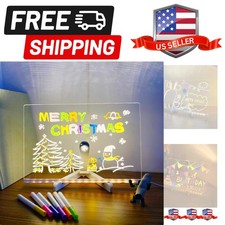 Acrylic Dry Erase Board with Light 12  8  , LED Note Board with Colors, as a ...