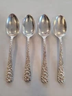 Kirk Stieff Sterling STIEFF ROSE Set of 4 Teaspoons
