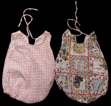 LOT Vintage 1970s Baby Toddler 9-12M Tie Rompers Bubble Gingham Patchwork SEARS