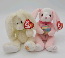 Ty Beanie Babies Original EGGERTON & HOPPILY- MWMT (Bunny Easter 2003,  2005)