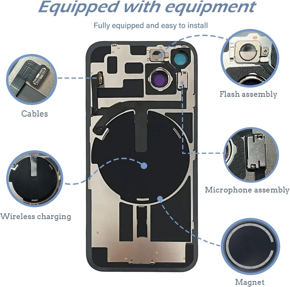 OEM Back Glass For iPhone 16, 15, 14 Series with Magnet and NFC ** Unibody ** - Image 2 of 4
