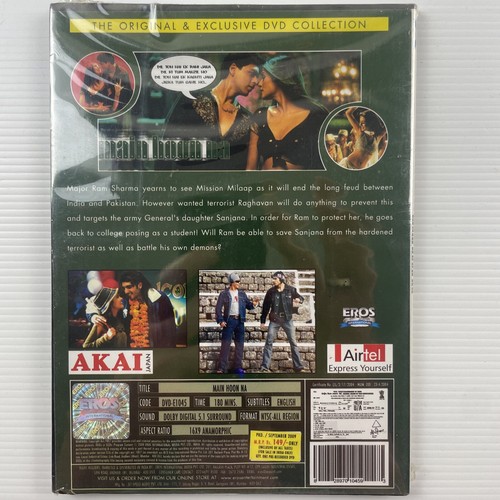 Main Hoon Na - Shahrukh Khan, Sushmita Sen - Bollywood Hindi Movie DVD Subtitles - Picture 2 of 2