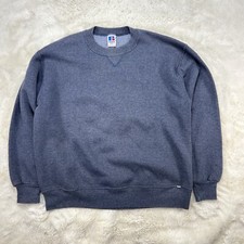 Vintage Russell Athletic Sweatshirt Size L Blue Crewneck Blank Made In USA