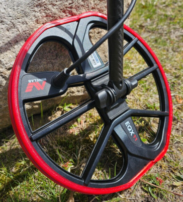 Minelab Equinox 11'' Coil Bumper Completely Contoured Rubber Guard.~T-RED~