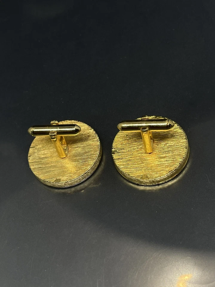 "De colección SWANK Tono Dorado Rojo Lucita Griega Llave Mujer Romana con Ángel 1.1"" Gemelos" Foto 2 de 4