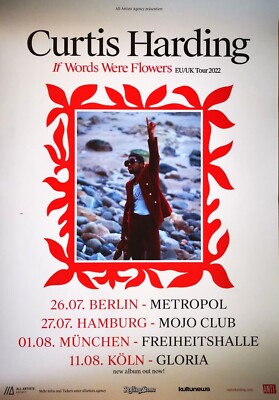 CURTIS HARDING 2022 TOUR - orig. Concert Poster - Konzert Plakat - Din A1