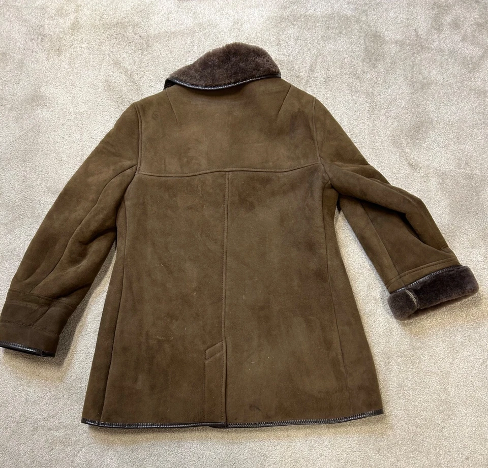 AVALON Damas Abrigo Marrón Vintage Piel de Oveja Chaqueta Glastonbury Reino Unido Talla 14 Hecho en el Reino Unido Foto 4 de 4