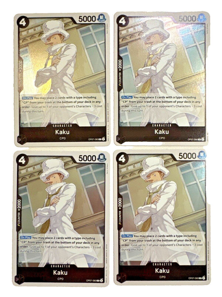 OP07-080 One Piece Card Game TCG CCG Kaku (R) Black 500 Years 4X Playset  English