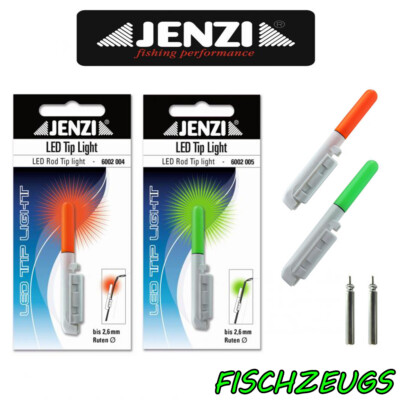 Jenzi LED Knicklicht Rod Tip Light Bissanzeiger Nachtangeln Mega Hell Rot o.Grün