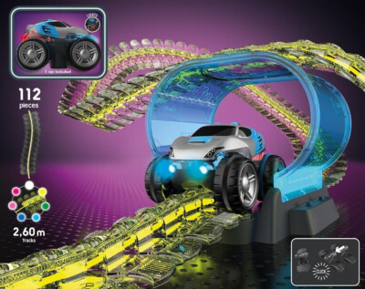 Smoby Flextreme Neon Auto Track Starterset Looping Rennbahn Rennstrecke Rennauto