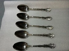 SET 5 Birks Regency Plate Louis De France 5 1 /4" Five O'Clock Teaspoon FREE SH