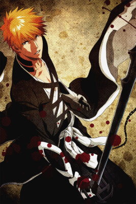 Bleach Kurosaki Ichigo Anime Silk Print Wall Art Home Decor