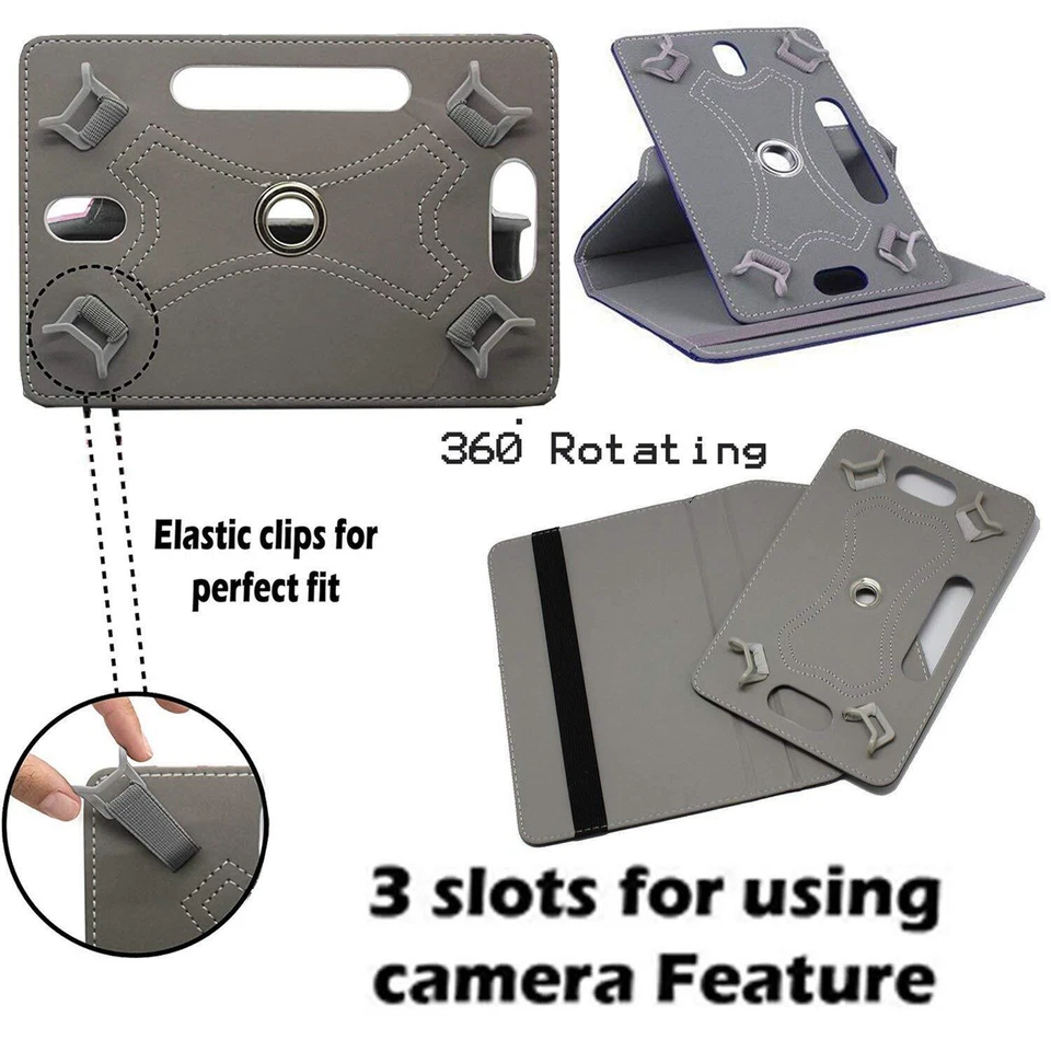 Universal Folio Flip Leather Case Cover For Android Tablet 7" 8" 9" inch Tablets - Image 3 of 4