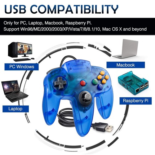 Wired USB N64 Controller PC Remote Joystick for Windows MAC System Raspberry Pi - Picture 13 of 87