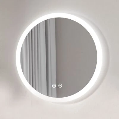 EMKE Illuminated Bathroom Mirror With LED Lights Dimmable Demister Round Φ50 cm