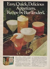 1969 Bar-Tender's Cocktail Mixes - Instant Whisky Sour Appetizer -Print Ad Photo