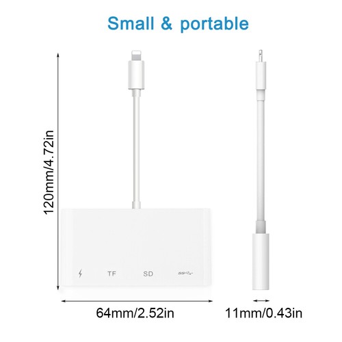 High-Speed Transfer For iPhone to SD/TF Card Reader with Charging Port Adapter - Picture 4 of 9