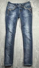 Miss Me Jeans Women's 26 Skinny Distressed Studded Flap Embellished Festival 28