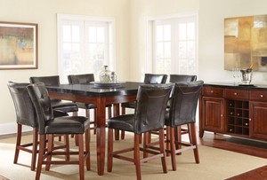 Bello 54 Black Granite Top Counter Height Dining Table In Cherry Image Is Loading Bello 54 034 Black Granite Top Counter Height